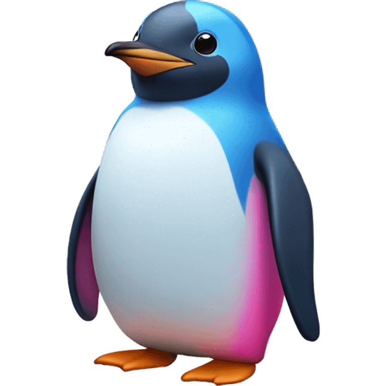 Lighht Blue pinguinPink penguin emoji