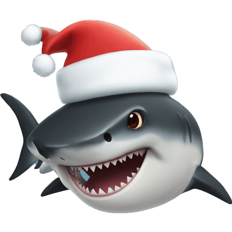 Black shark with Santa hat emoji