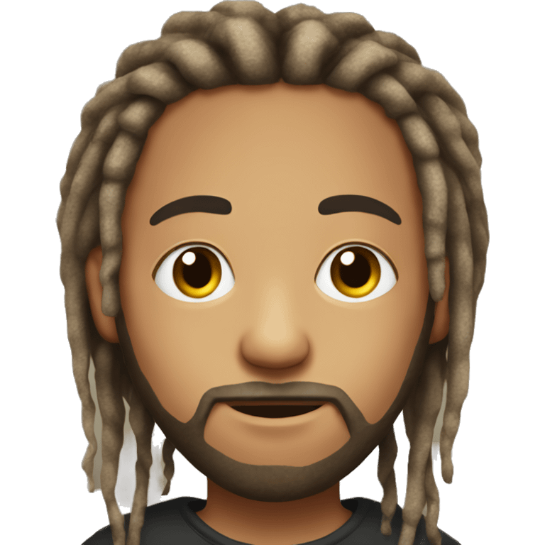 portrait of a bearded boy with dreads emoji