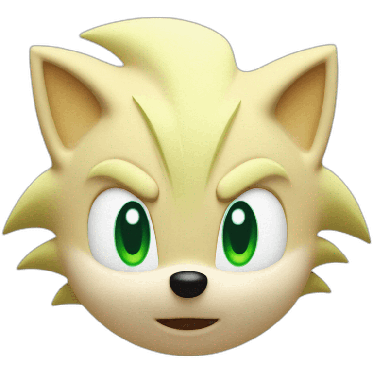 The face of Sonic The Hedgehog from SEGA, Blue Fur with a green eyes, emoji