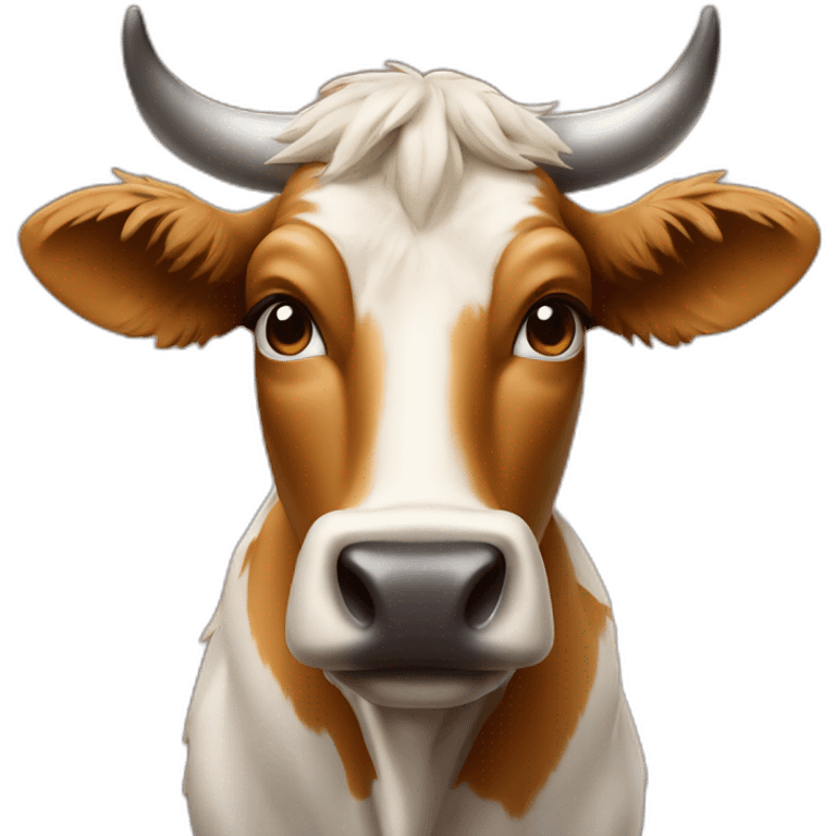 Une vache avec une bière emoji