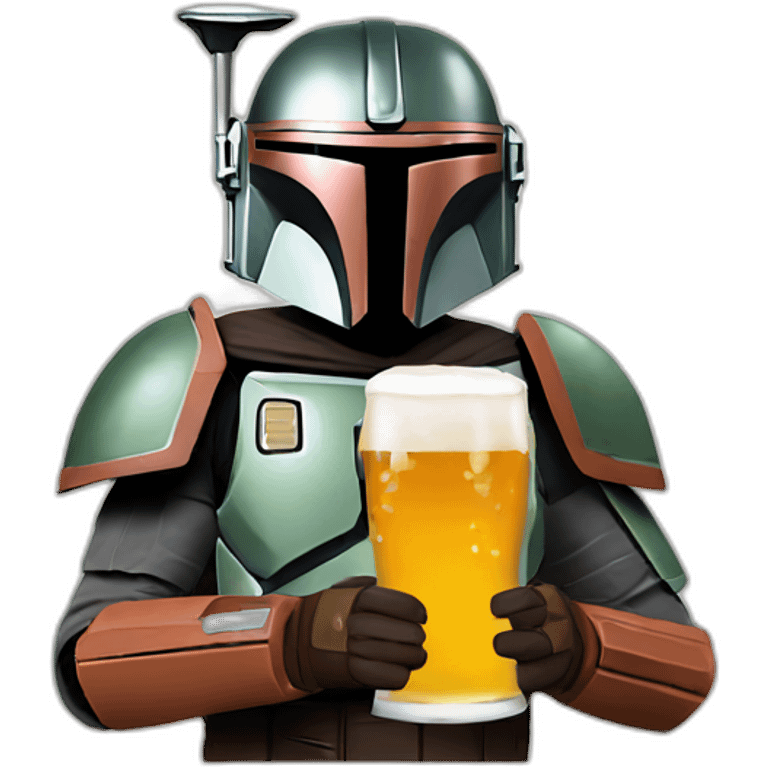 Mandalorian drinking beer emoji