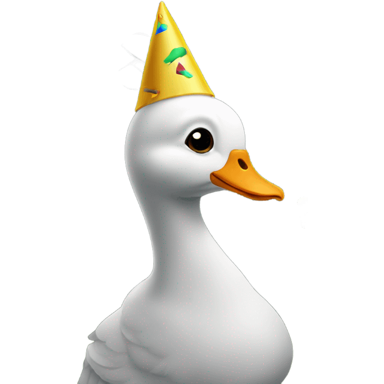 goose in a party hat by a gravestone emoji