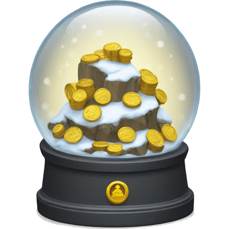 Coins snow globe  emoji