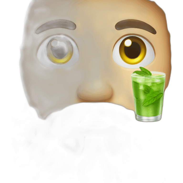 beard boy with mojito emoji