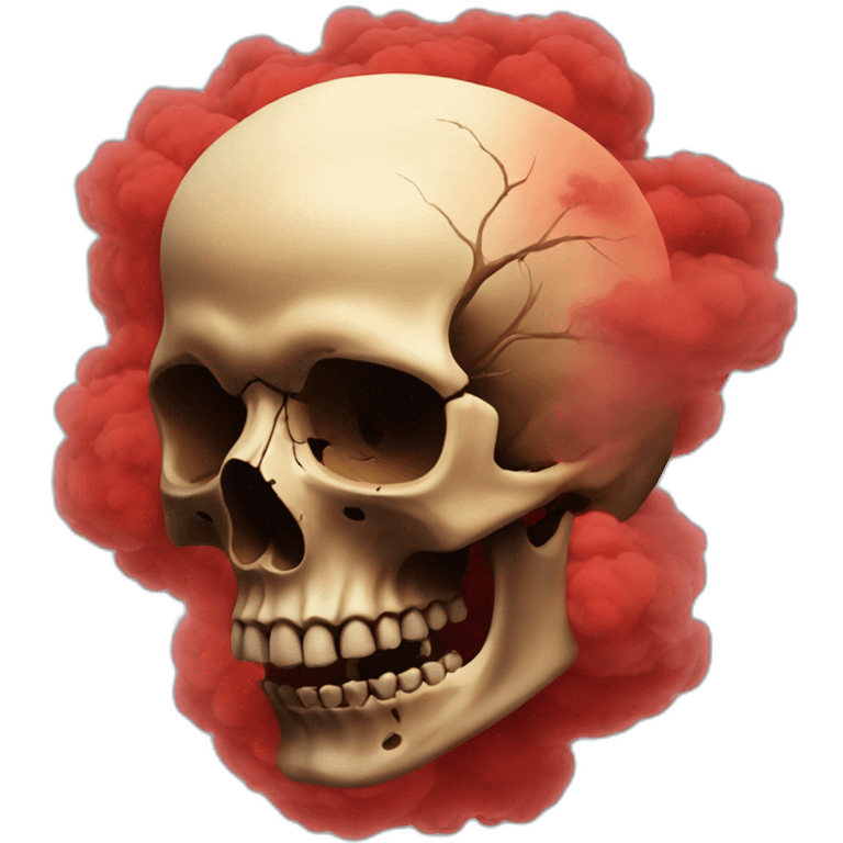 Skull red smoke emoji