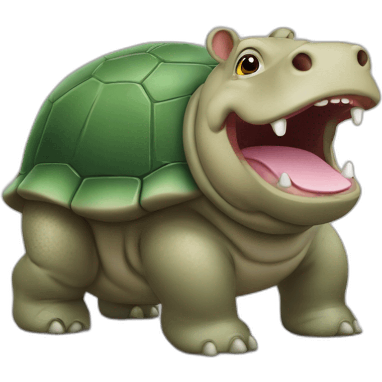 Hippopotame sur tortue emoji