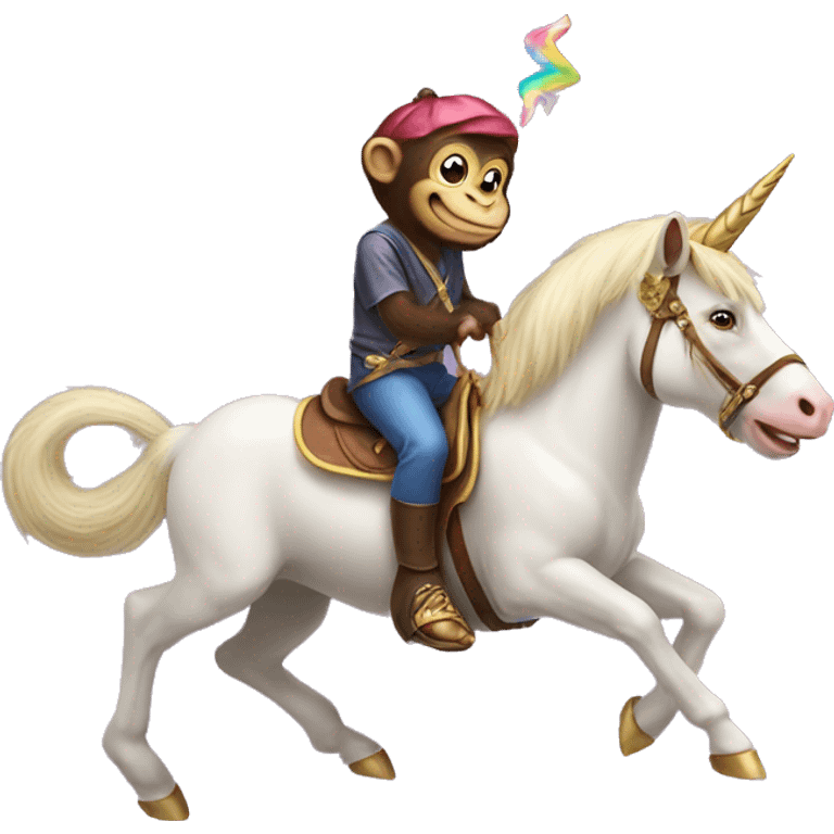 monkey riding an unicorn emoji