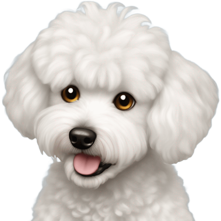 Bichon frise poodle mix fluffy dog happy  emoji