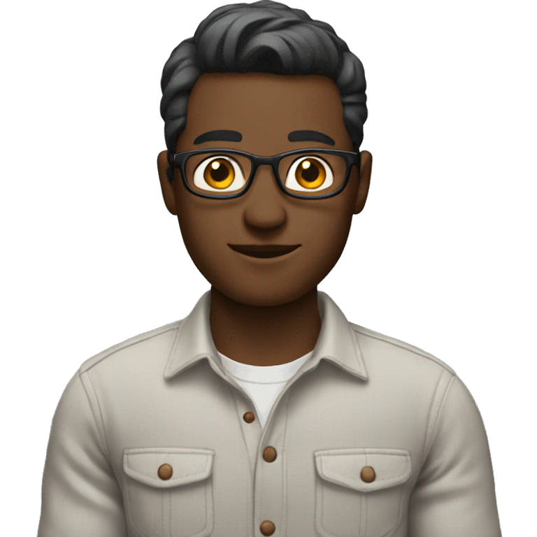 male gaze in casual shirt emoji