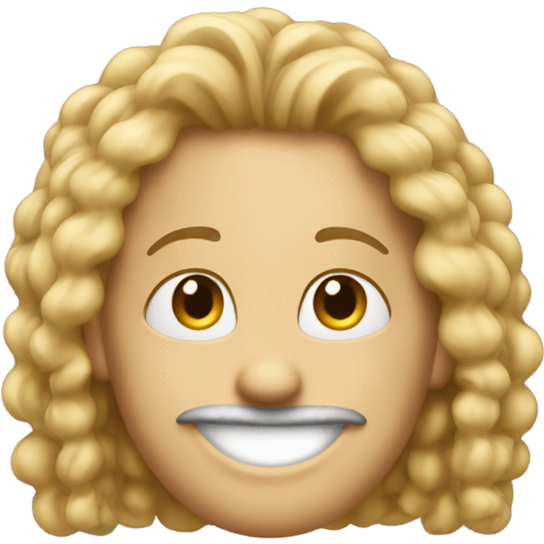 create a emoji smile face with hairs, nose and ear emoji