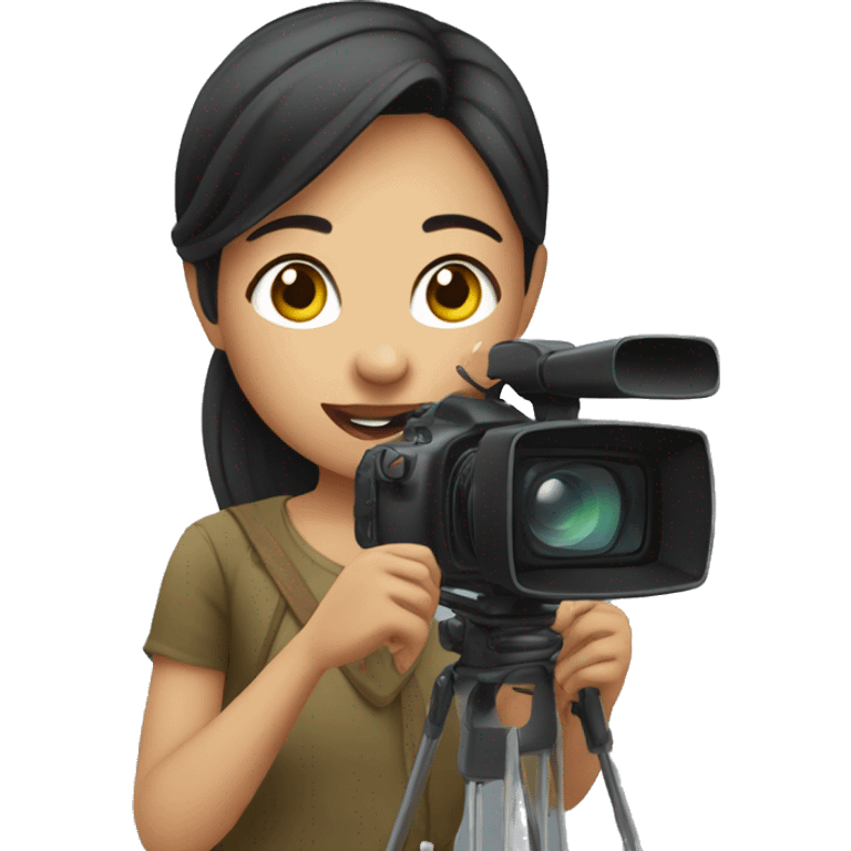 aisan girl filming video emoji