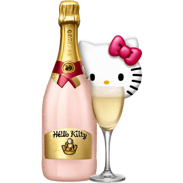 Hello kitty champagne emoji