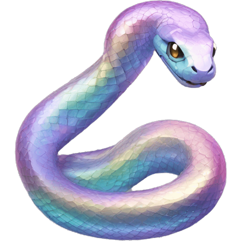 Sparkly glossy Pastel iridescent glass snake emoji