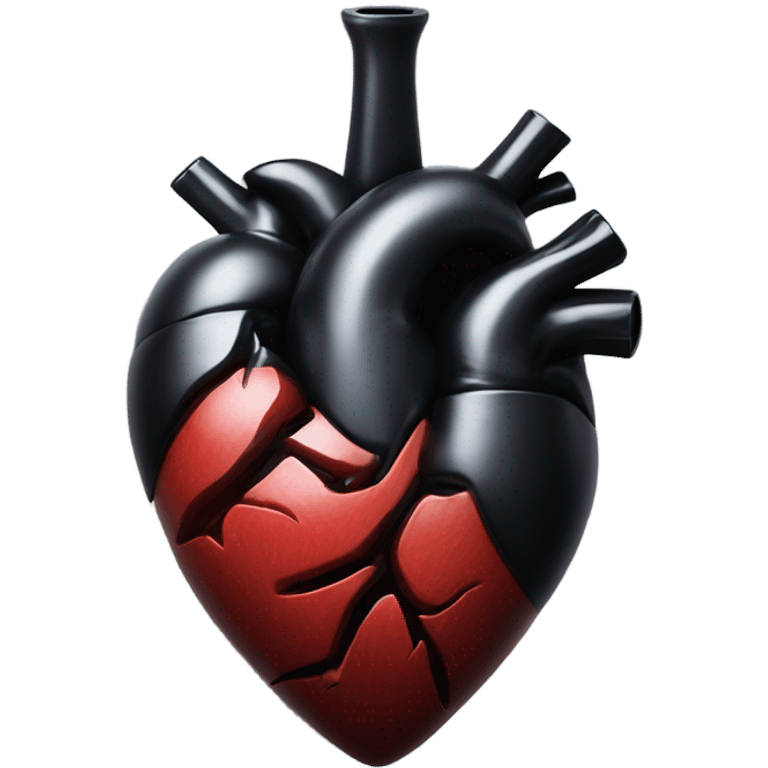 anatomical heart black  with a knife emoji