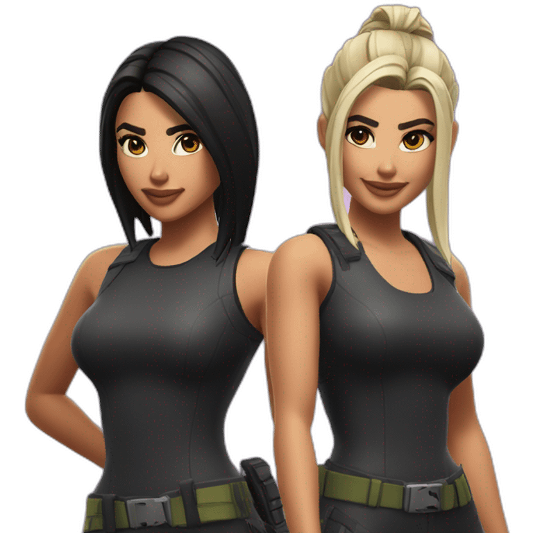 Kylie and Kendal kardashian in Fortnite emoji