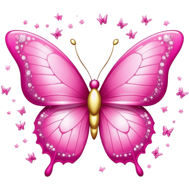 pink halo around pink butterfly with sparkles emoji  emoji