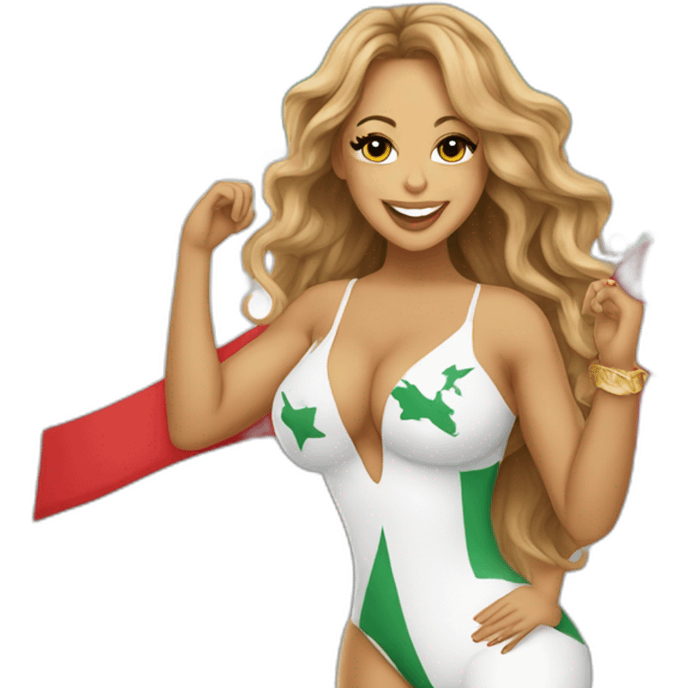 Mariah Carey, who carries an Algerian flag emoji