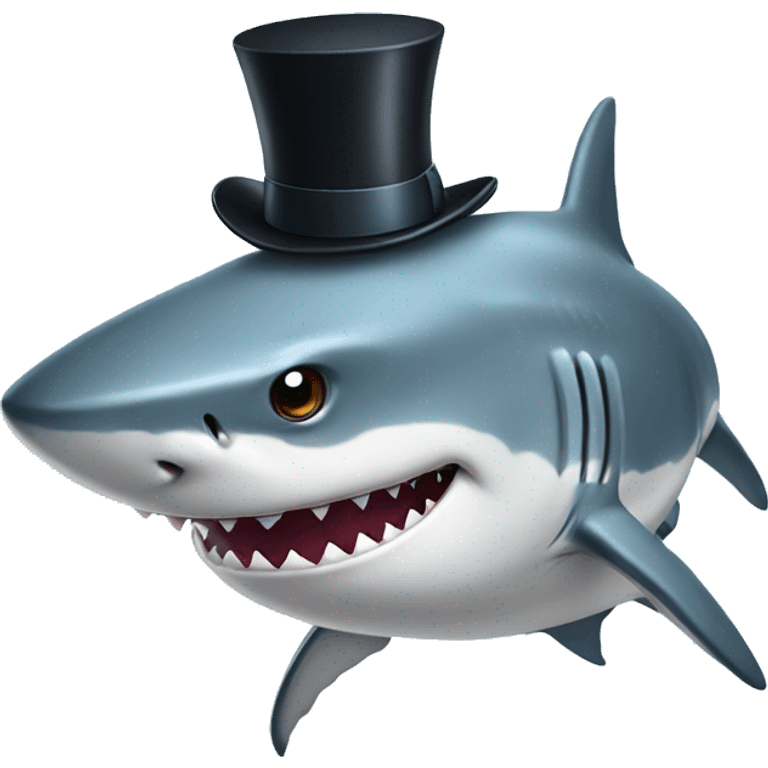 Shark with a top hat emoji