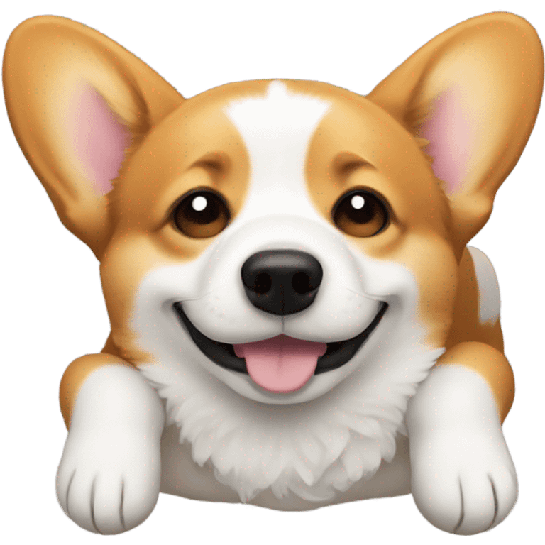 Corgi laying upside down emoji