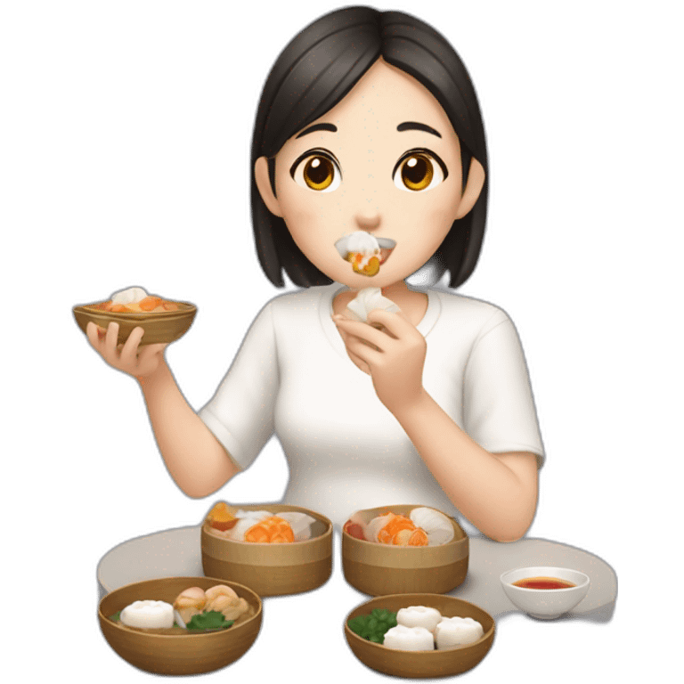 Girl eating dimsum  emoji