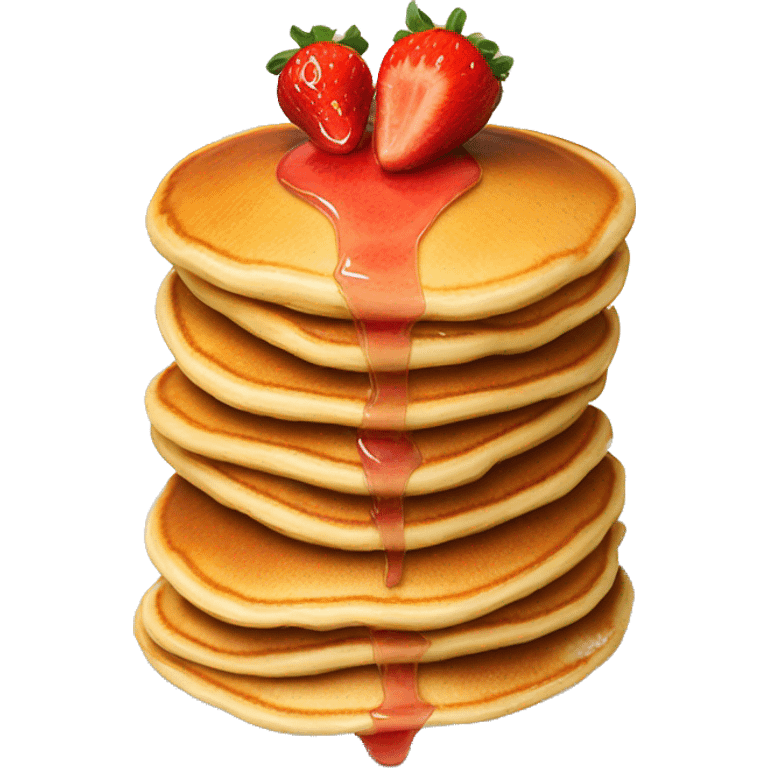 Pancakes with strawberries on top emoji