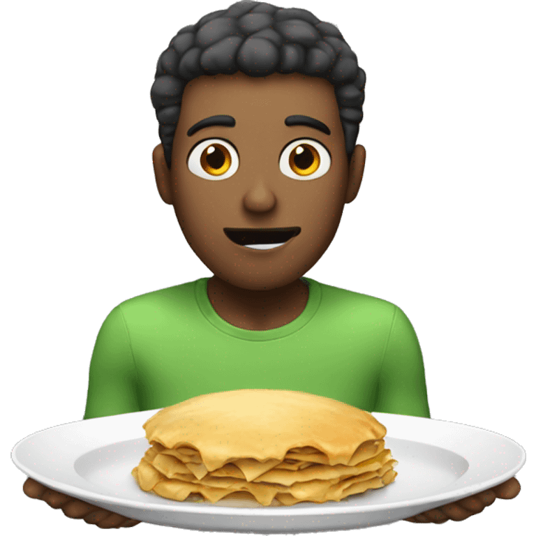 guy with a plate hungry emoji