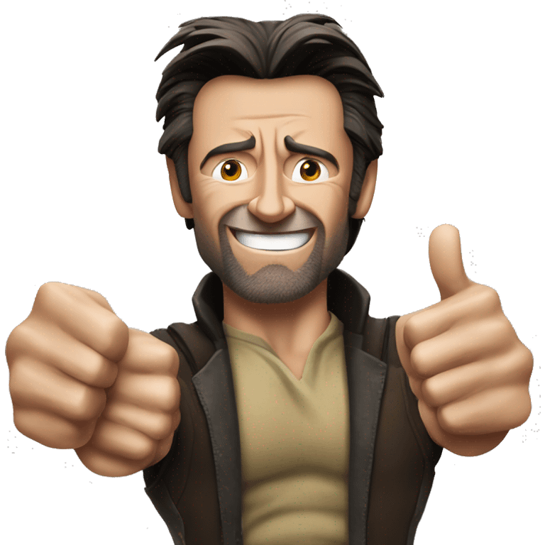 Hugh jackman Wolverine with thumbs up emoji