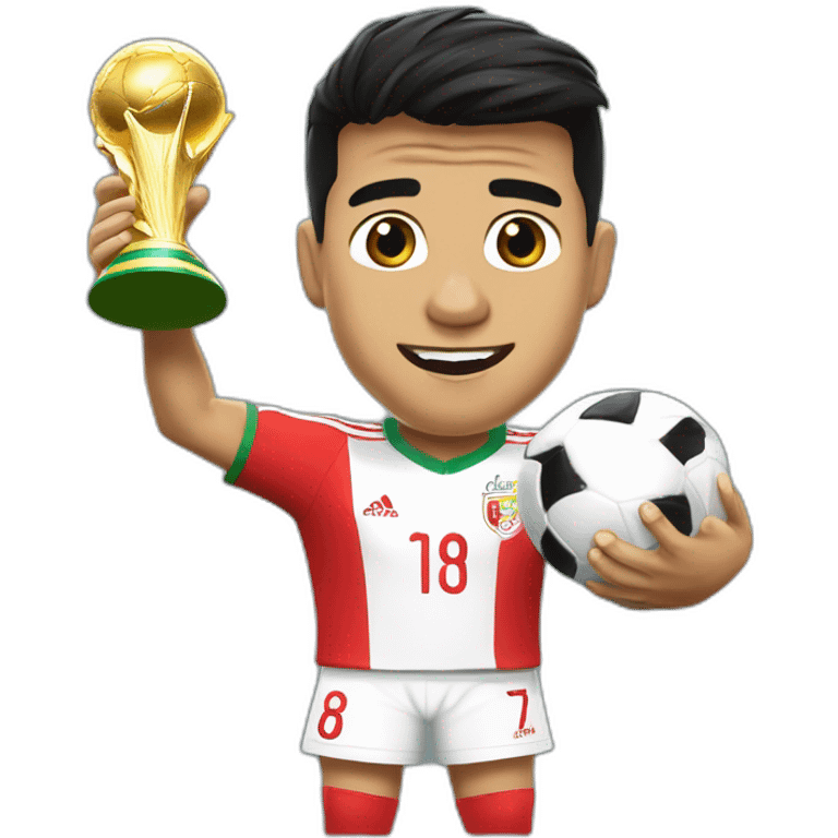 Alexis Sánchez con una copa del mundo emoji