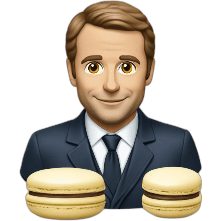 Emanuel macron sur un macaron emoji