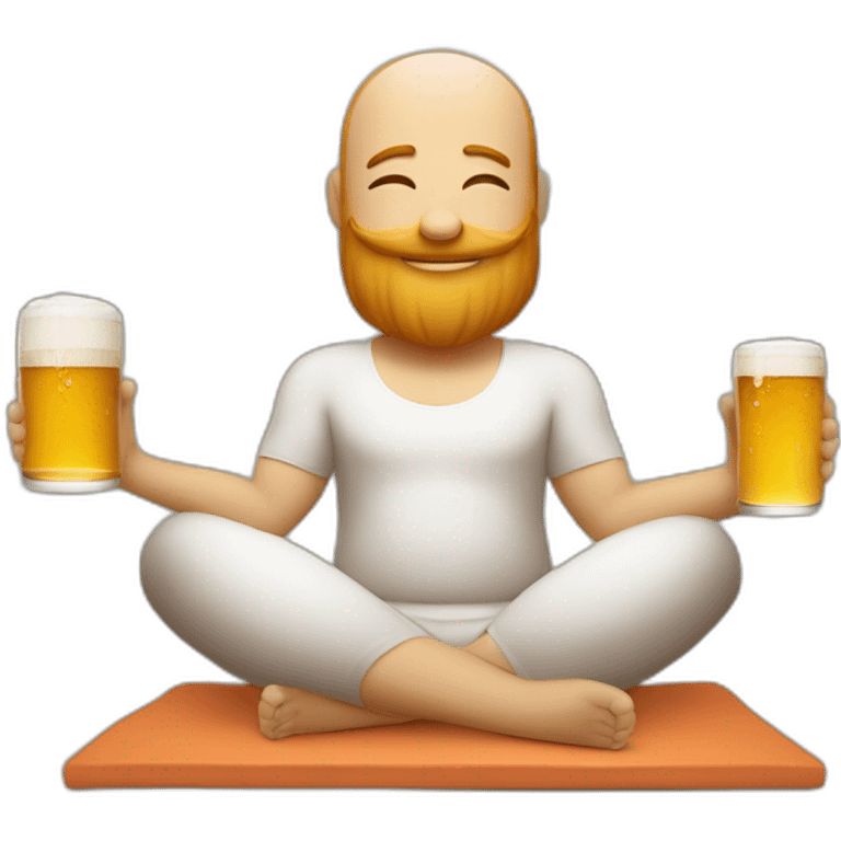 Yoga qui bois une bière emoji