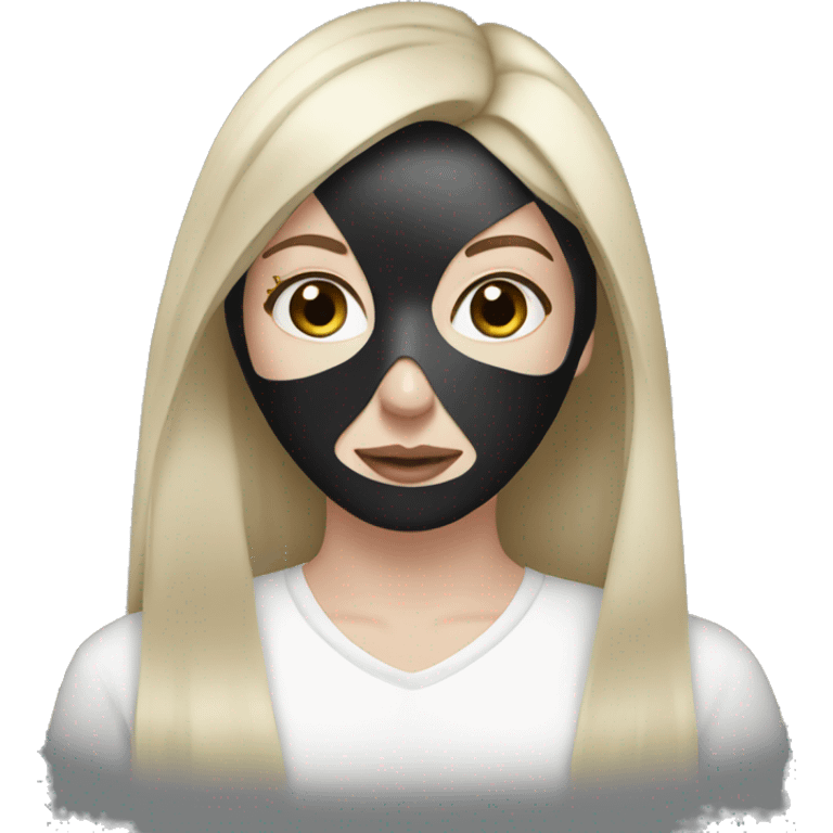 Pale girl , brunette with mask on emoji