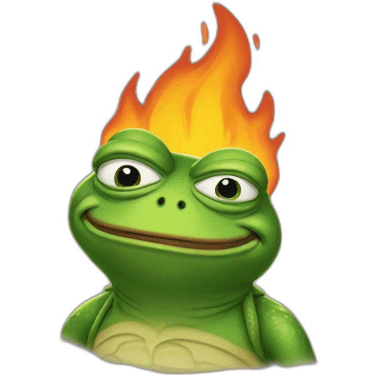 pepe the frog fire emoji