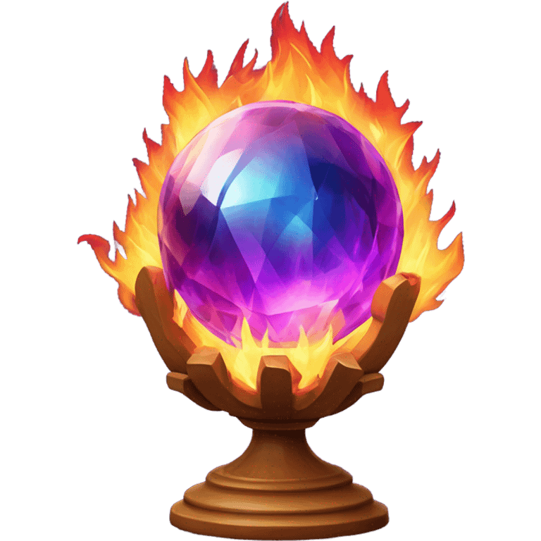 Crystal ball on fire emoji