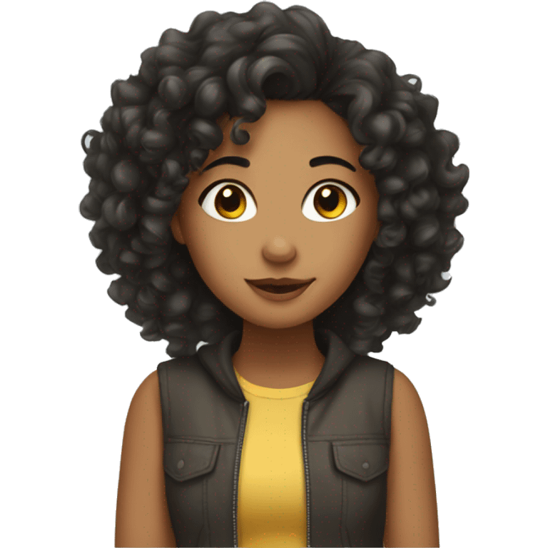 Mixed girl with curly hair emoji