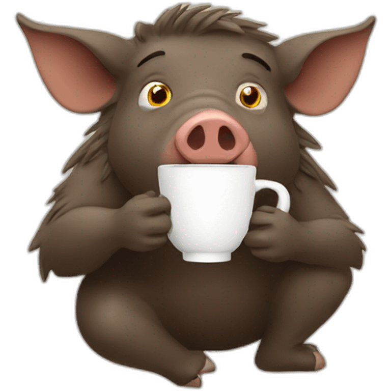 facefull boar drinking coffee 2 emoji