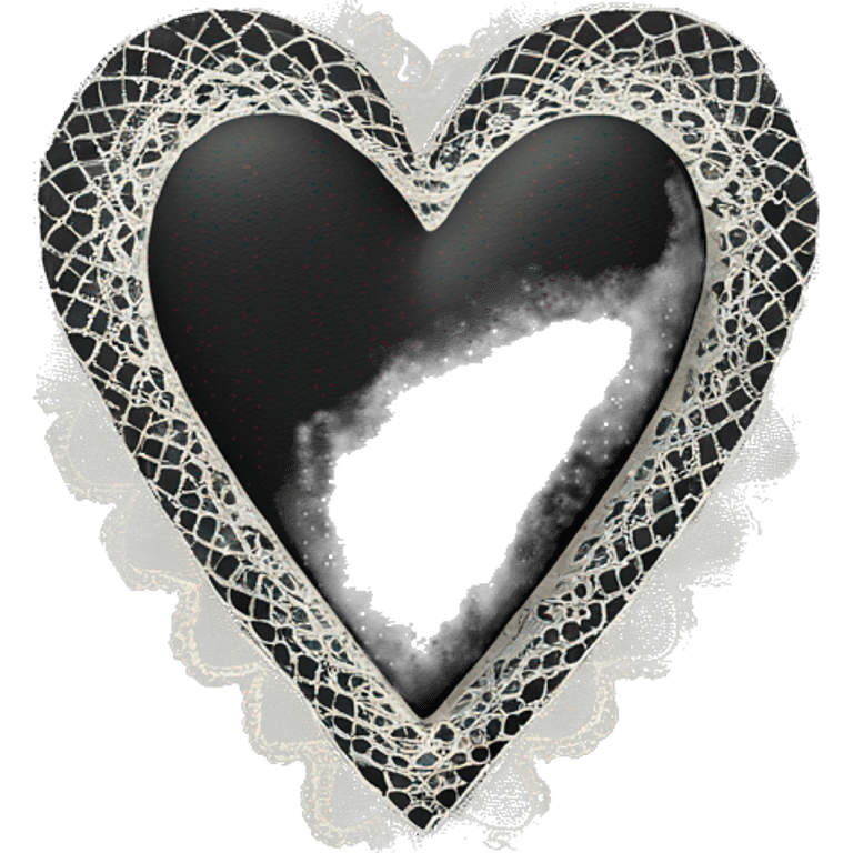 Black heart with lace emoji