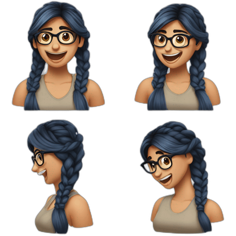 Mia Khalifa braid laughing out loud emoji