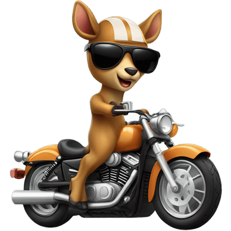 Deer riding a motorcycle  emoji