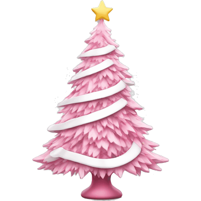 pink and white christmas tree emoji