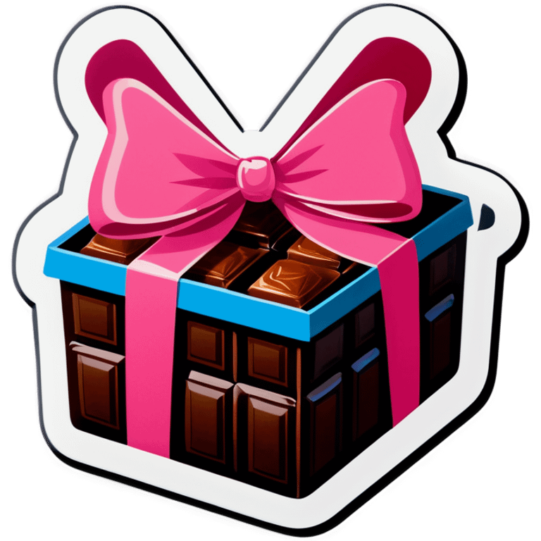 box of chocolates with pink bow emoji