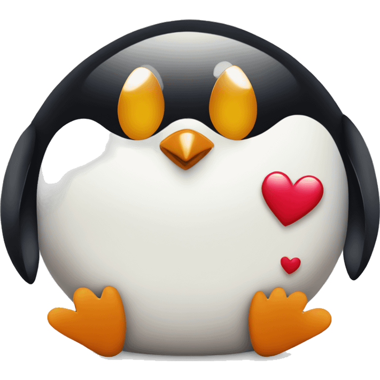 penguin with heart emoji