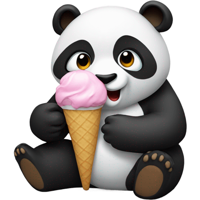 Panda eating ice cream emoji