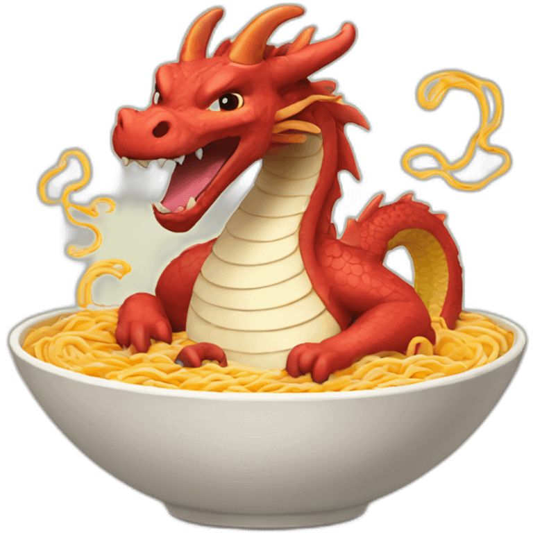 Dragon in ramen bowl emoji