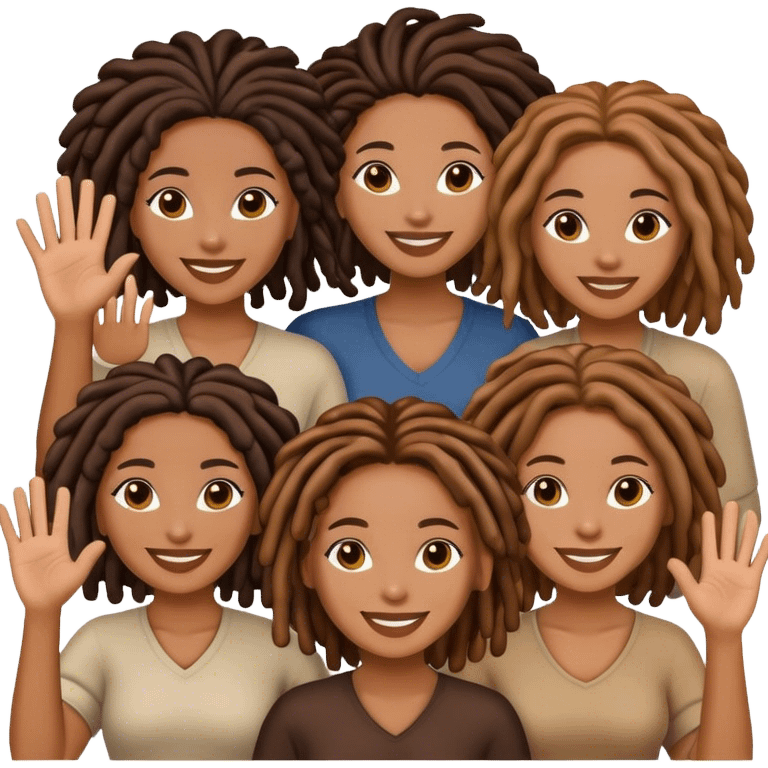 Black women with locs saying hi emoji