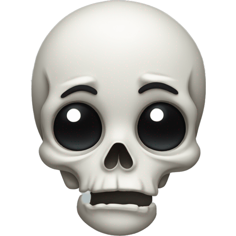 skull emoji with crying tears emoji