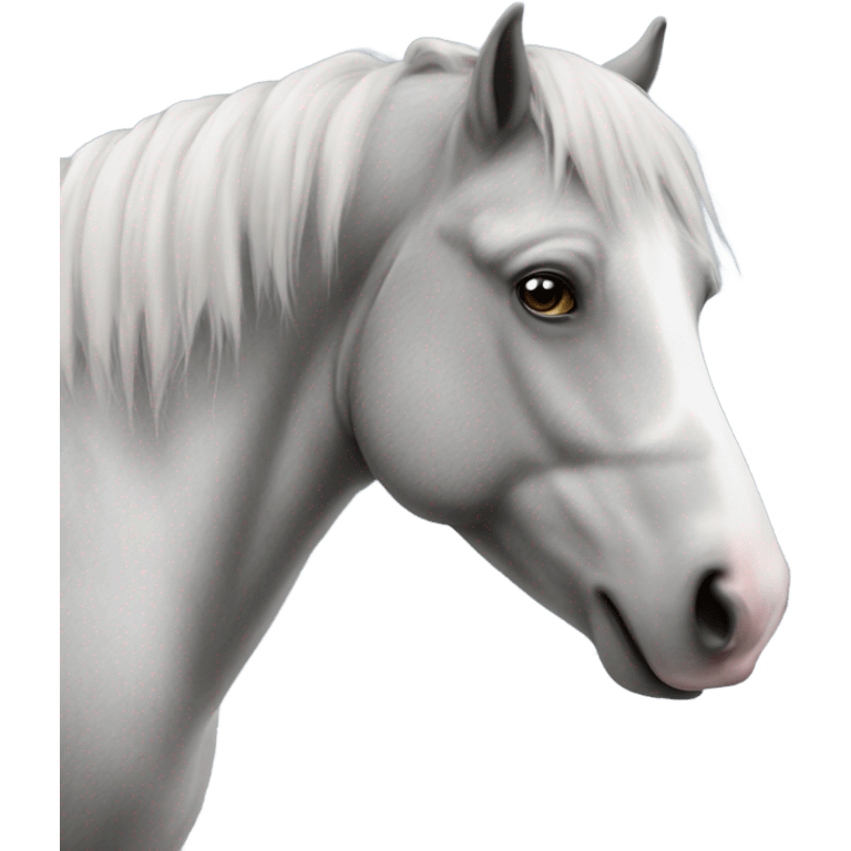 Draft horse with fleabitten marks and a dapple grey butt emoji