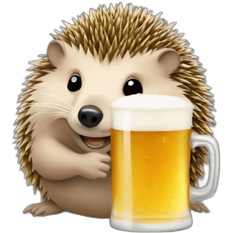 hedgehog drinking beer for bitcoin emoji