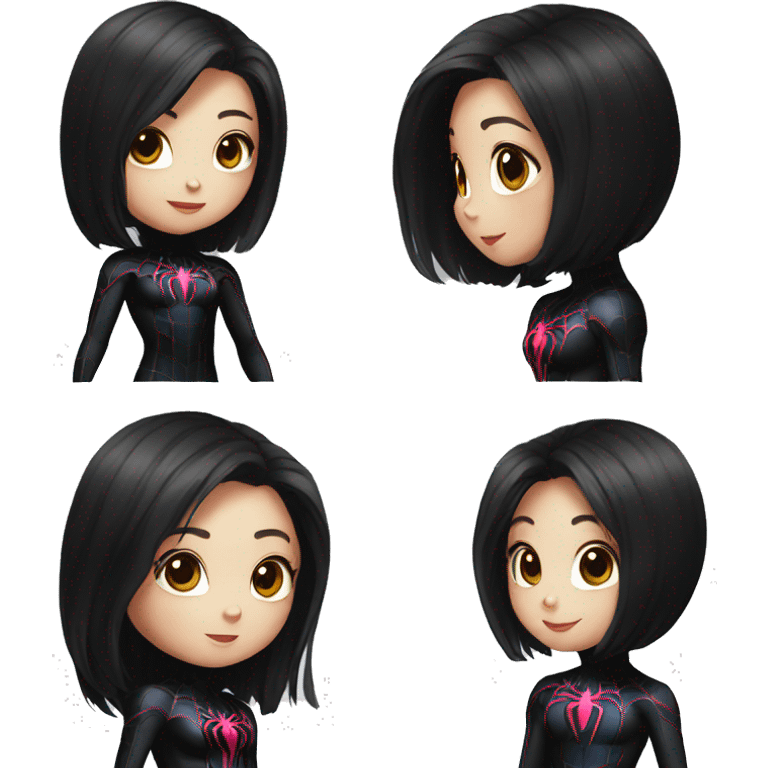 Spider man black suit Korean girl emoji