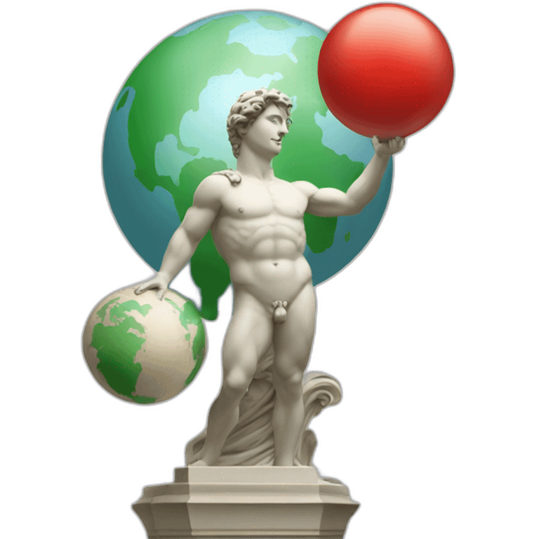 italian statue holding a globus emoji